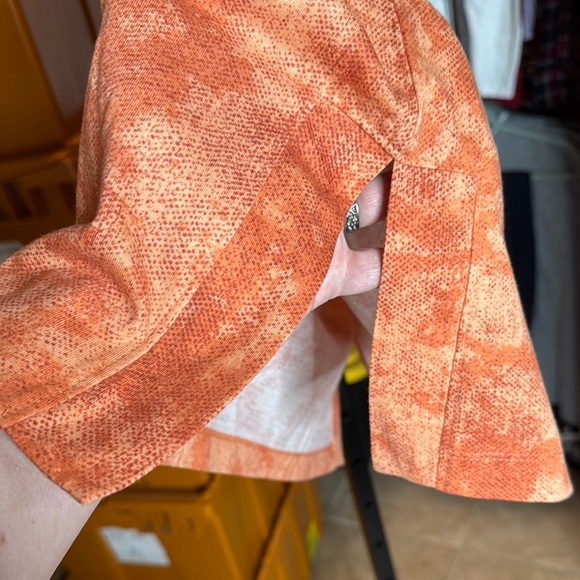 NWT LuLaRoe LEAH DROP SHOULDER CUFF TUNIC Orange Tie Dye Size Large - Picture 6 of 7